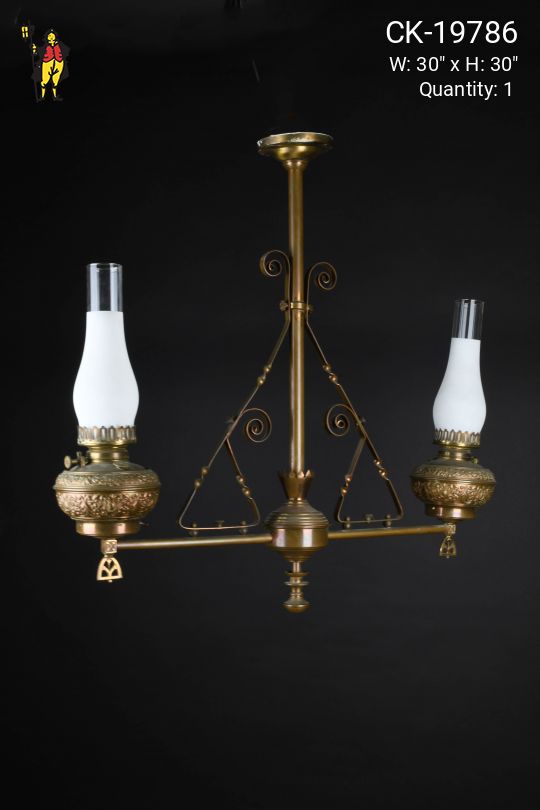 Faux-Oil/Gaslight Victorian Hanging Fixture