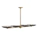 54" Four Antique Brass Bowl Linear Hanging Fixture #0
