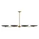 54" Four Antique Brass Bowl Linear Hanging Fixture #1