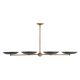 54" Four Antique Brass Bowl Linear Hanging Fixture #1