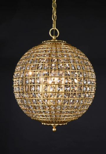Crystal & Brass Hanging Globe