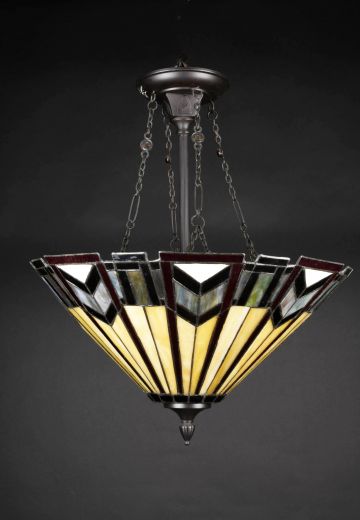 Semi Flush Slag Glass Hanging Bowl
