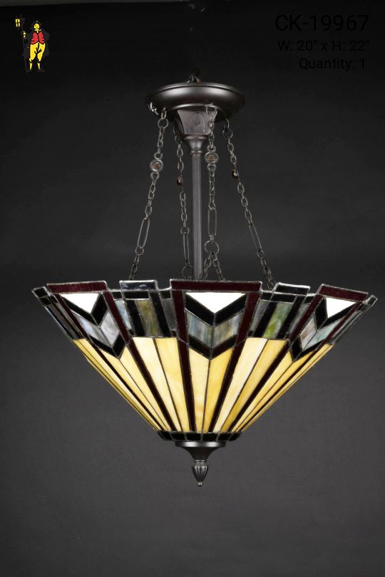 Semi Flush Slag Glass Hanging Bowl