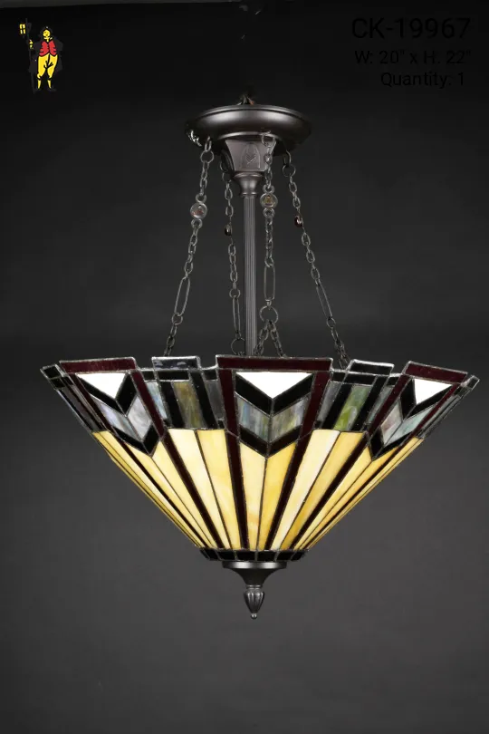 Semi Flush Slag Glass Hanging Bowl