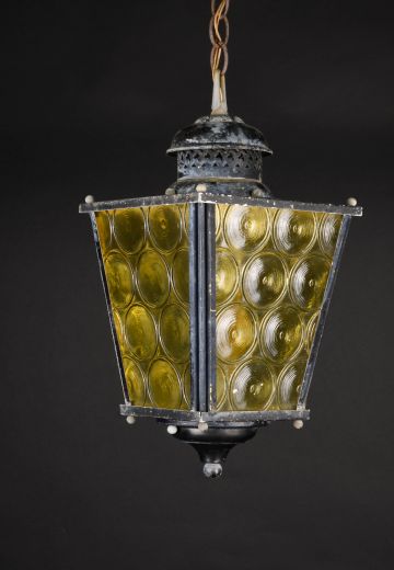 Yellow Etched Glass Lantern