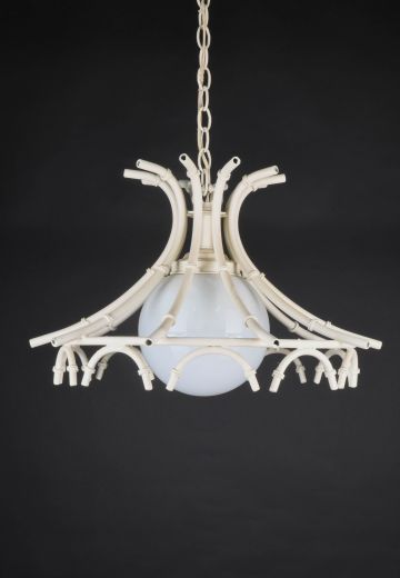 White Mid Century Hanging Fixture