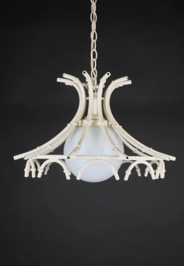 White Mid Century Hanging Fixture