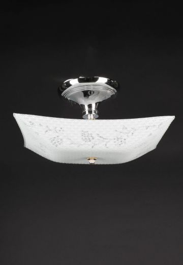 Square Textured Glass Flush Mount Fixture