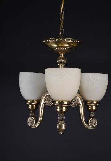 Three Light Brass Hanging Fixture
