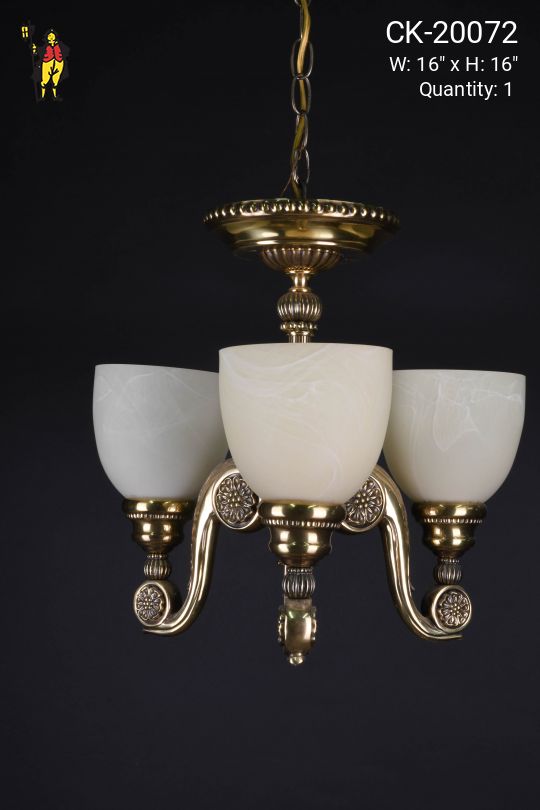 Three Light Brass Hanging Fixture