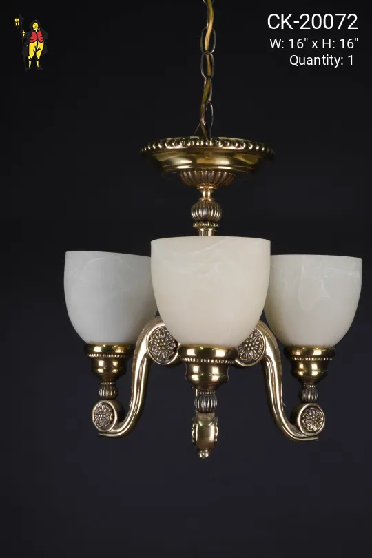 Three Light Brass Hanging Fixture