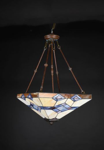 Hanging Square Slag Glass Bowl Fixture