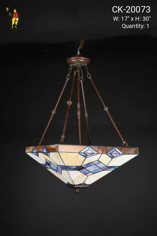 Hanging Square Slag Glass Bowl Fixture