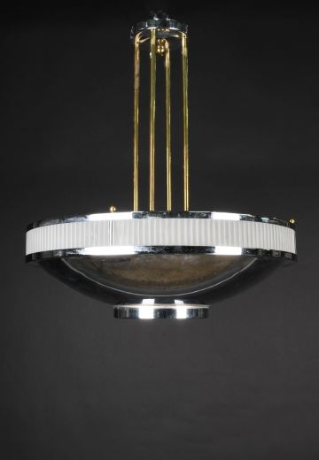 Art Deco Polished Nickel Hanging Bowl