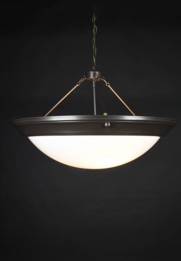 30" Federal Bronze Bowl Hanging Fixture (Acrylic)