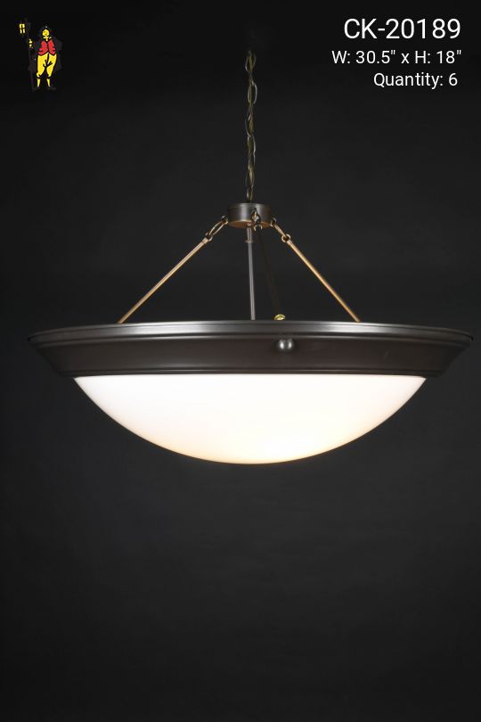30" Federal Bronze Bowl Hanging Fixture (Acrylic)