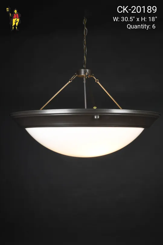30" Federal Bronze Bowl Hanging Fixture (Acrylic)