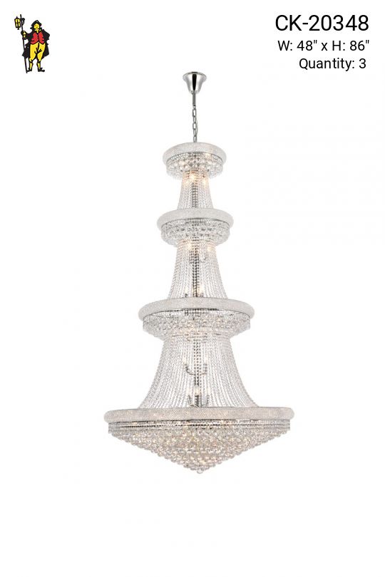 42 Light Multi Tiered Crystal Chandelier