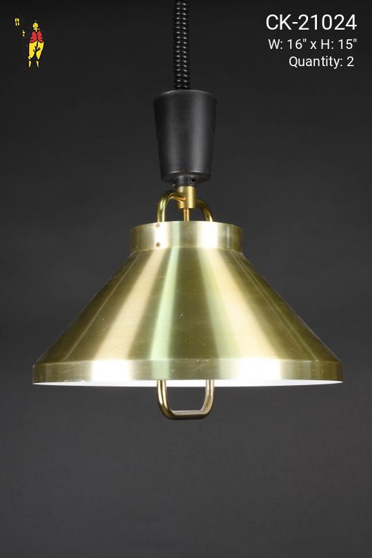 Modern Brass Pull Down Reflector Pendant
