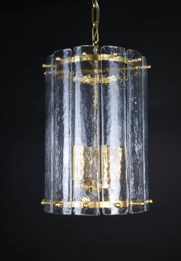 Brass & Frosted Glass Hanging Lantern (L)