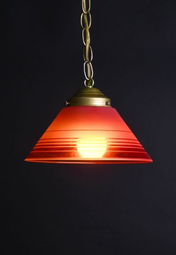 Red Glass Hanging Cone Shade