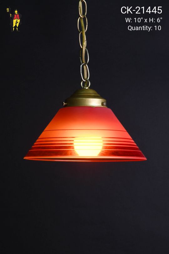 Red Glass Hanging Cone Shade