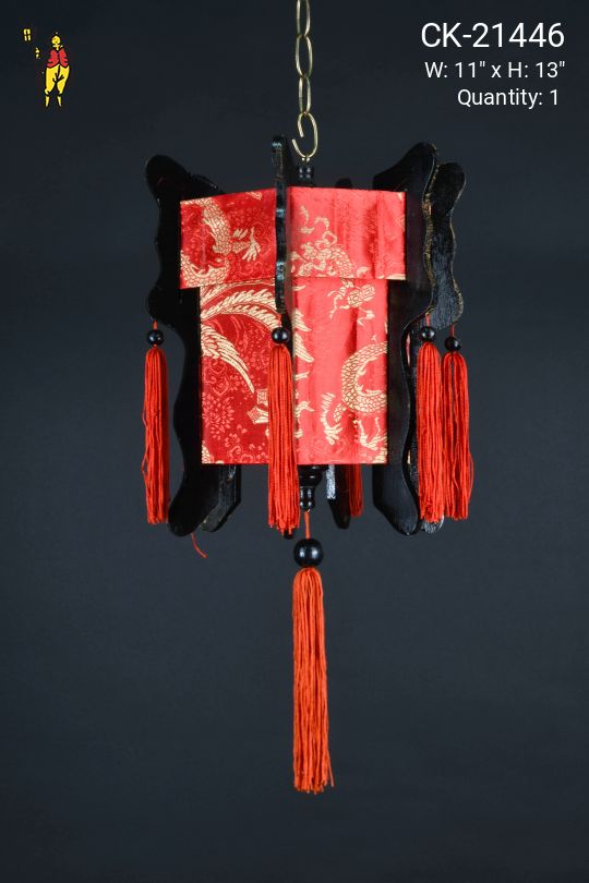 Hanging Red Fabric Lanterns (Non-Electrified - S)