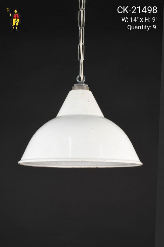 14" White Hanging Industrial Reflector