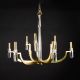 Brass & Glass Nine Light Chandelier #0