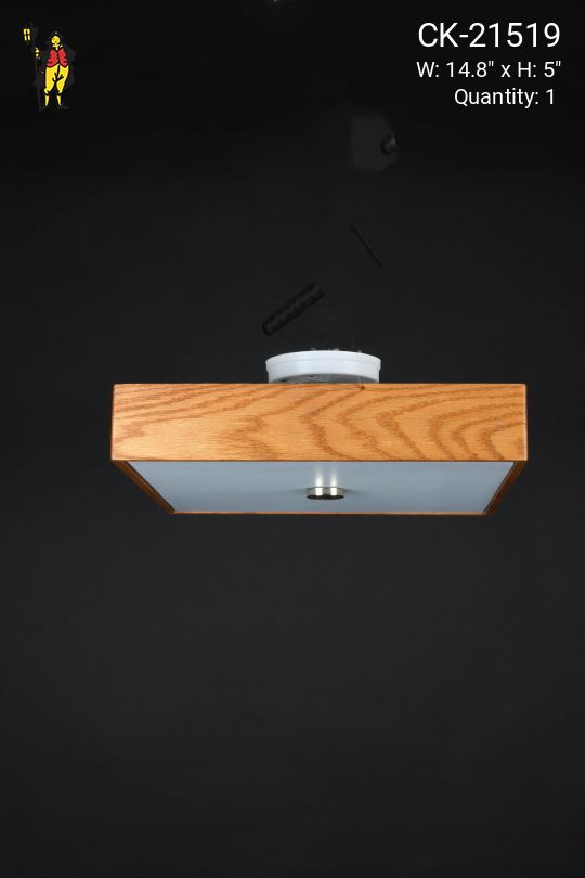 Wooden Square Flush Mount Fixture