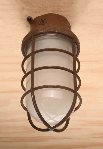 Sprayed Bronze Distressed Ceiling Mount Vapor Light