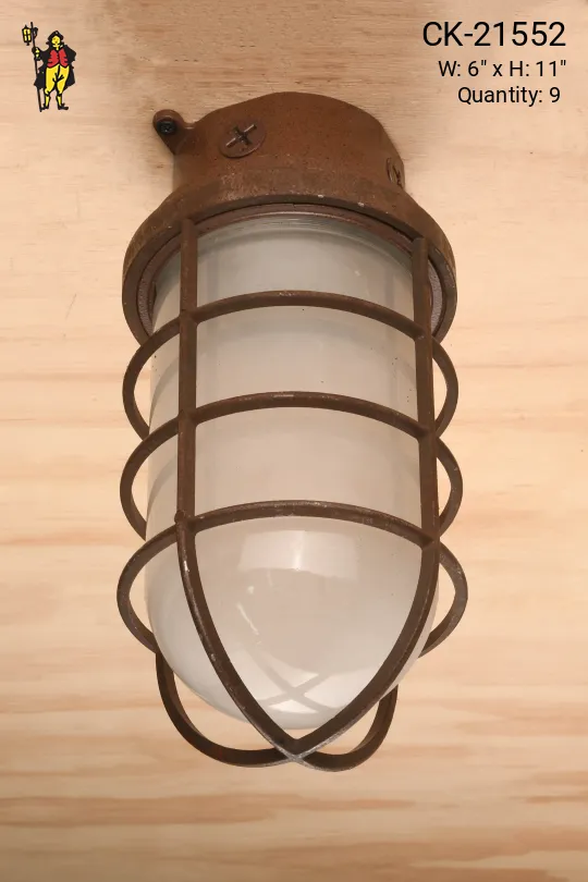 Sprayed Bronze Distressed Ceiling Mount Vapor Light