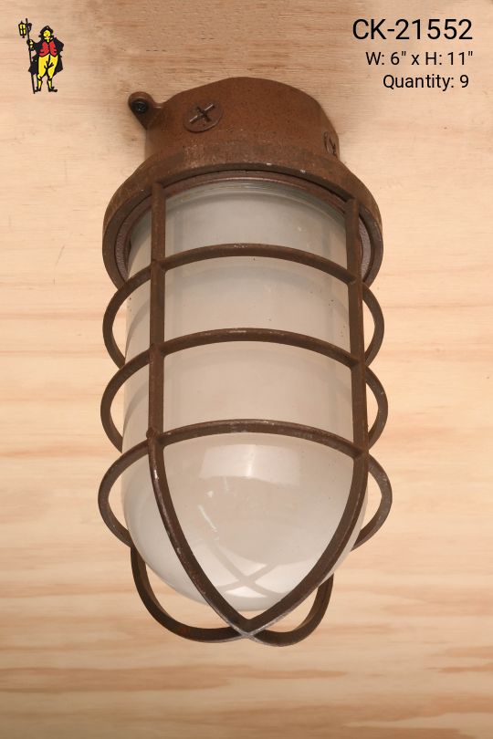 Sprayed Bronze Distressed Ceiling Mount Vapor Light