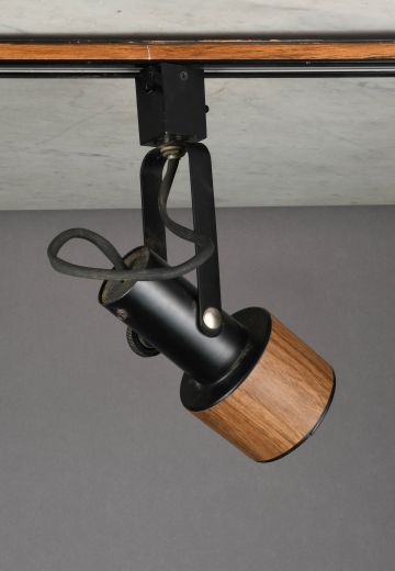Black & Wood Grain 3.5" Track Light Head