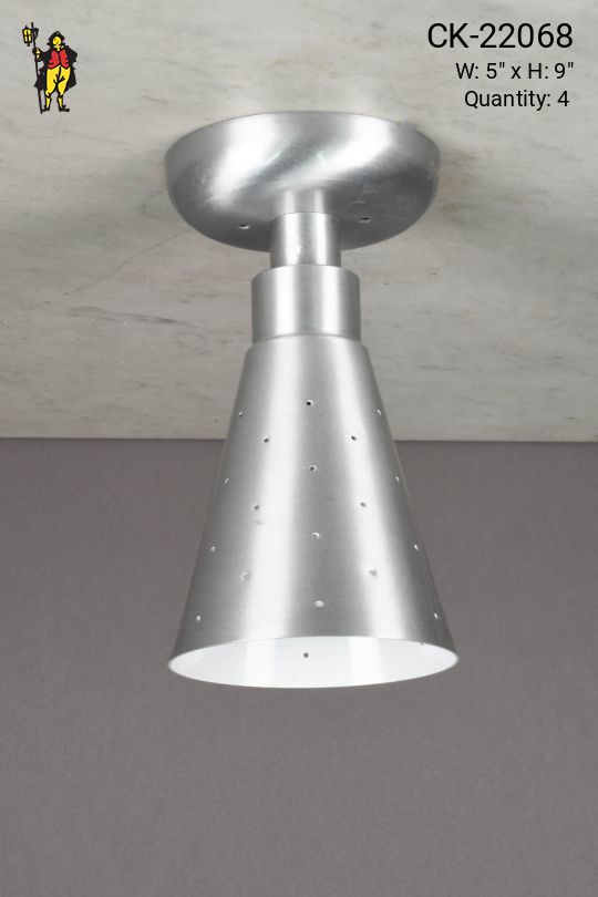 Pierced Nickel Semi-Flush Hanging Fixture