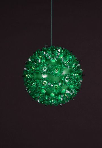 6" Green Hanging Holiday Globe