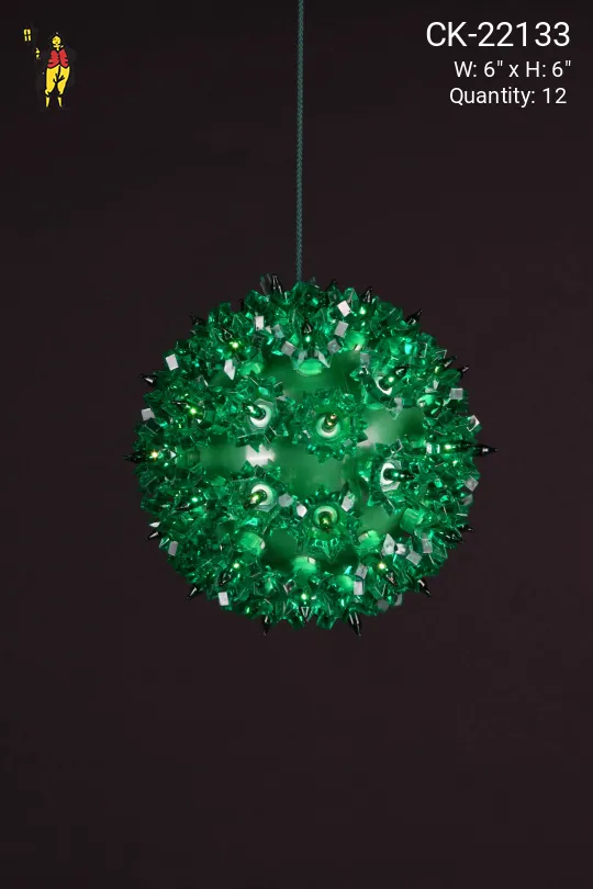 6" Green Hanging Holiday Globe