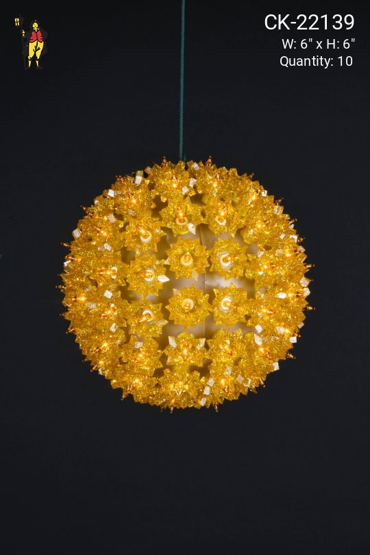 6" Gold Hanging Holiday Globe