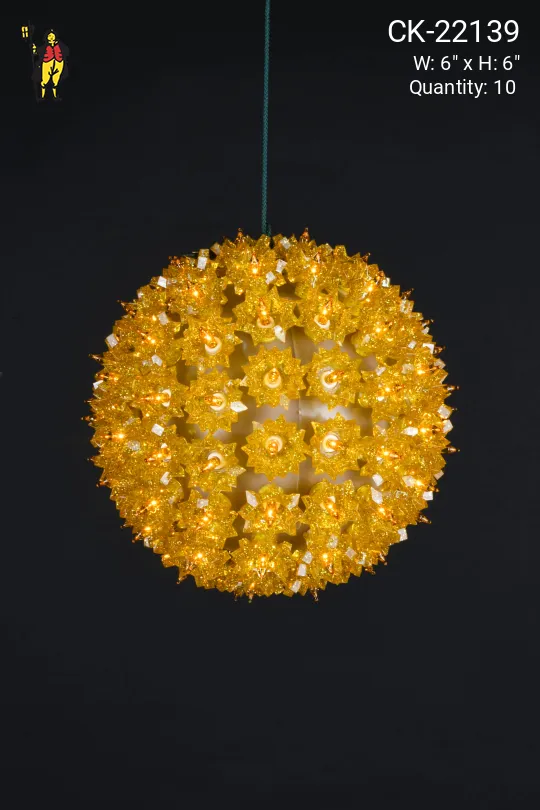 6" Gold Hanging Holiday Globe