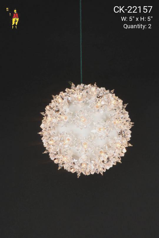 5" White Clear Light Holiday Globe