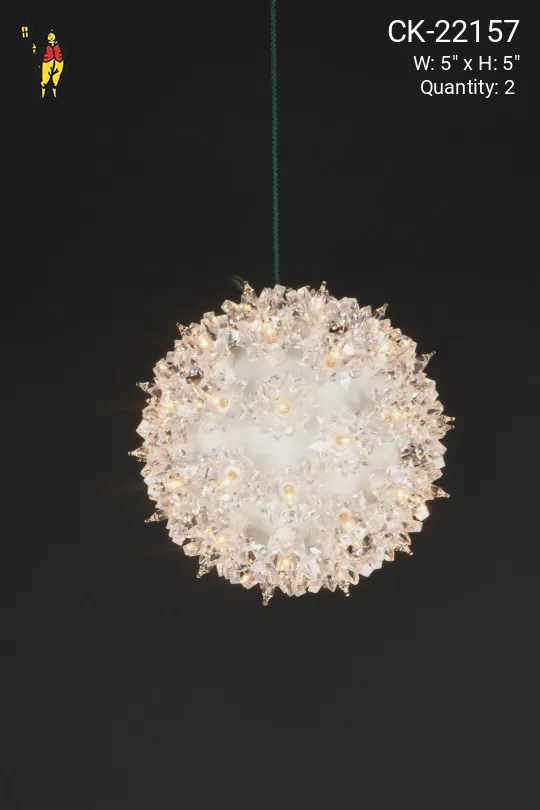 5" White Clear Light Holiday Globe