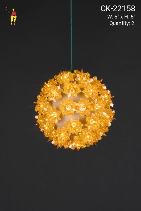 5" Gold Light Holiday Globe
