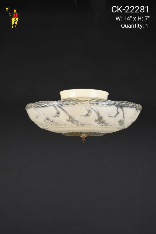 Molded Floral Glass Flush Mount Fixture