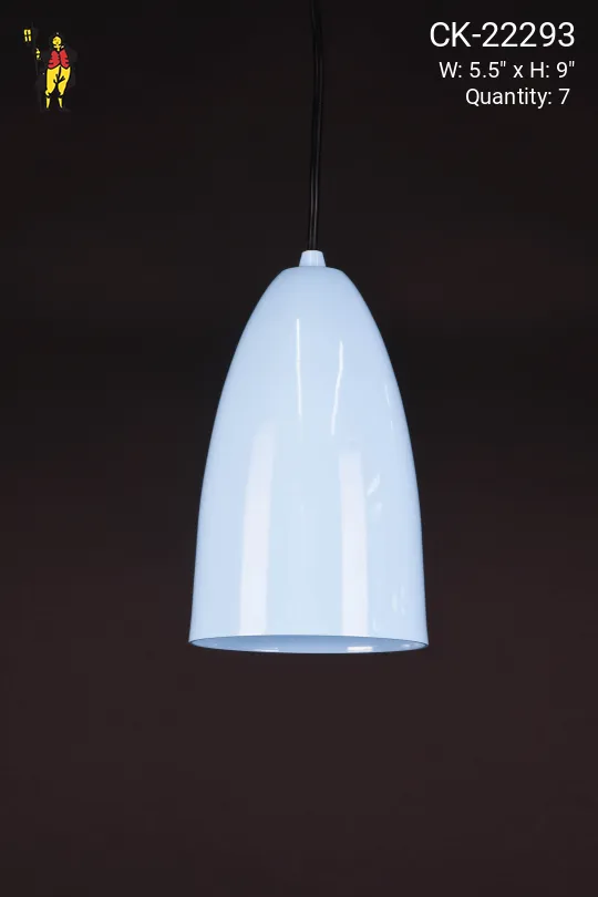 Light Blue Bullet Reflector Pendant