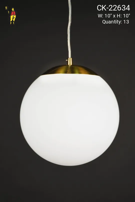 10" Neckless Hanging Globe Pendant