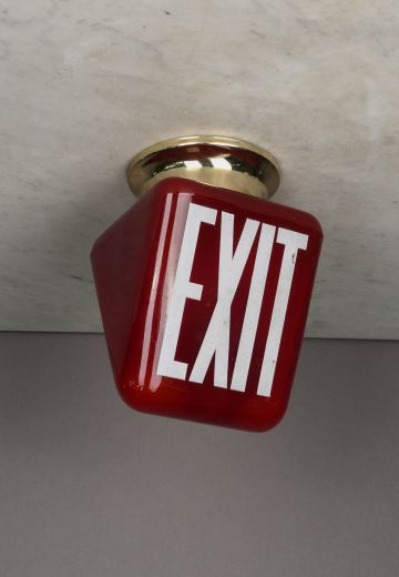 Red Glass Double Sided Exit Sign (Available as Flushmount or Hanging)
