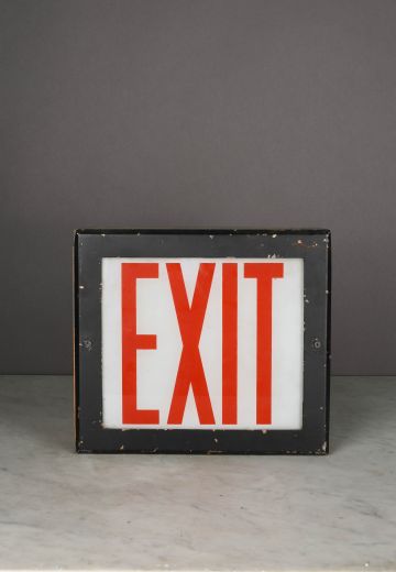 Metal & Black Framed Single Sided Wall Mount Exit Sign