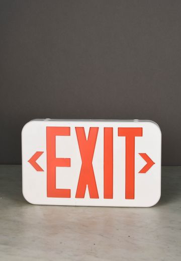White & Red Single Sided Wall Mount Exit Sign