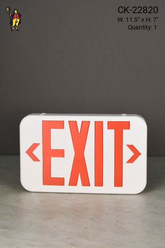 White & Red Single Sided Wall Mount Exit Sign