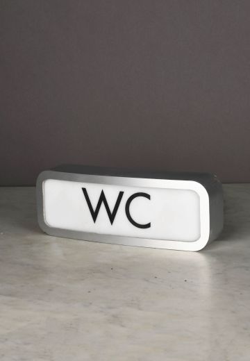 Curved Metal Single Sided Wall Mounted Water Closet Sign